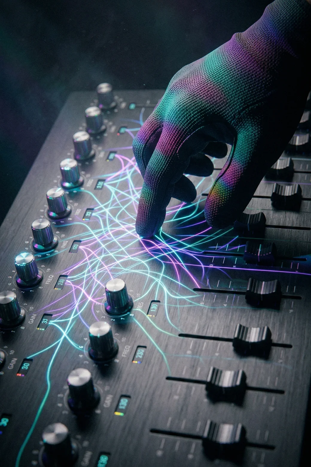 Custom-Deployment-hand-changing-dials-digital-lines-glove