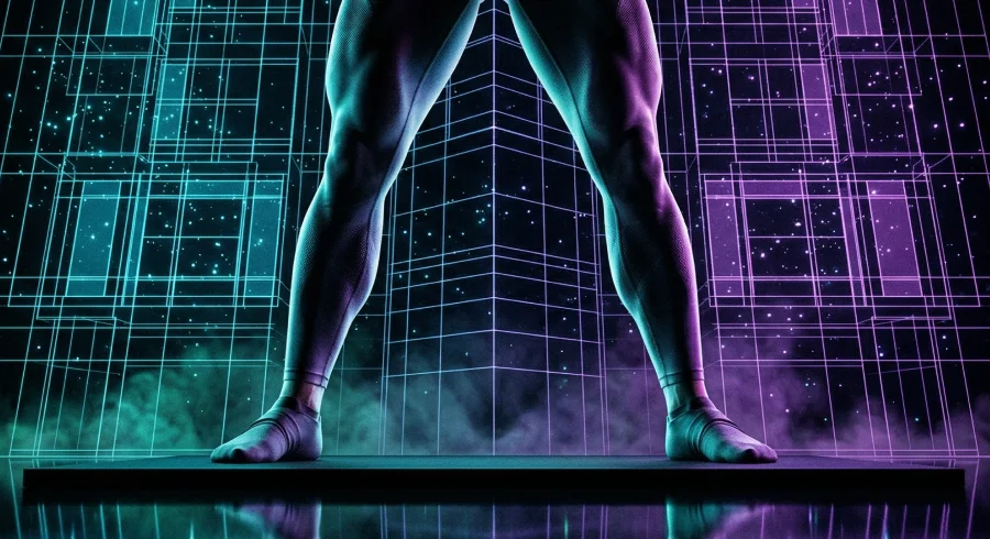 saffary.digital social media industry dominance green and purple smoke grid athlete standing on podium with authority horizontal